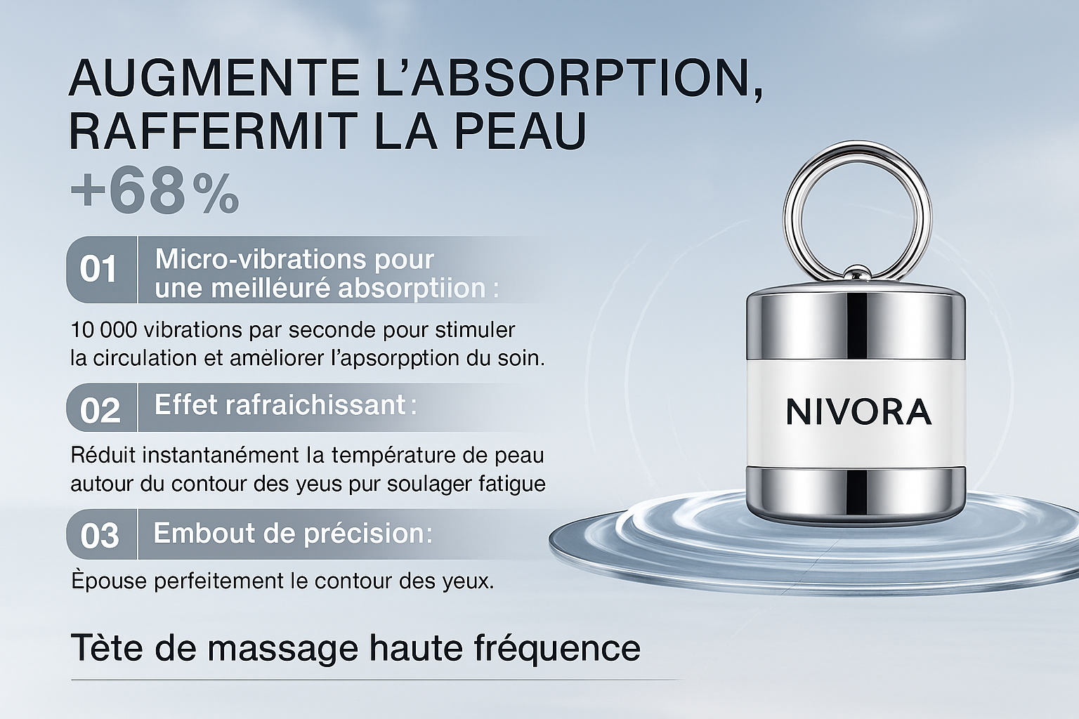 NIVORA – Crème Yeux Raffermissante & Anti-Cernes Naturelle